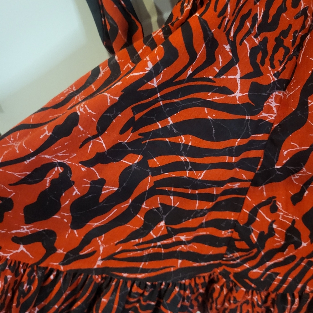 square dance co red zebra leopard animal print swing dress vintage rockabilly - Picture 3 of 10